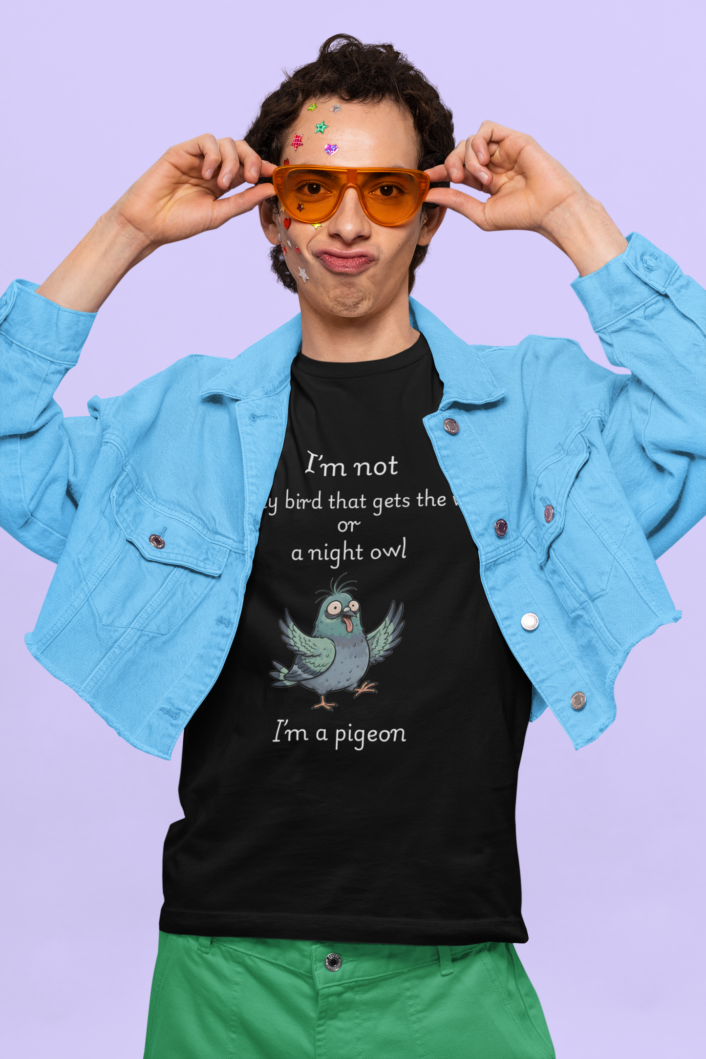 Funny Pigeon T-Shirt | "I'm Not an Early Bird or a Night Owl, I'm a Pigeon" Graphic Tee
