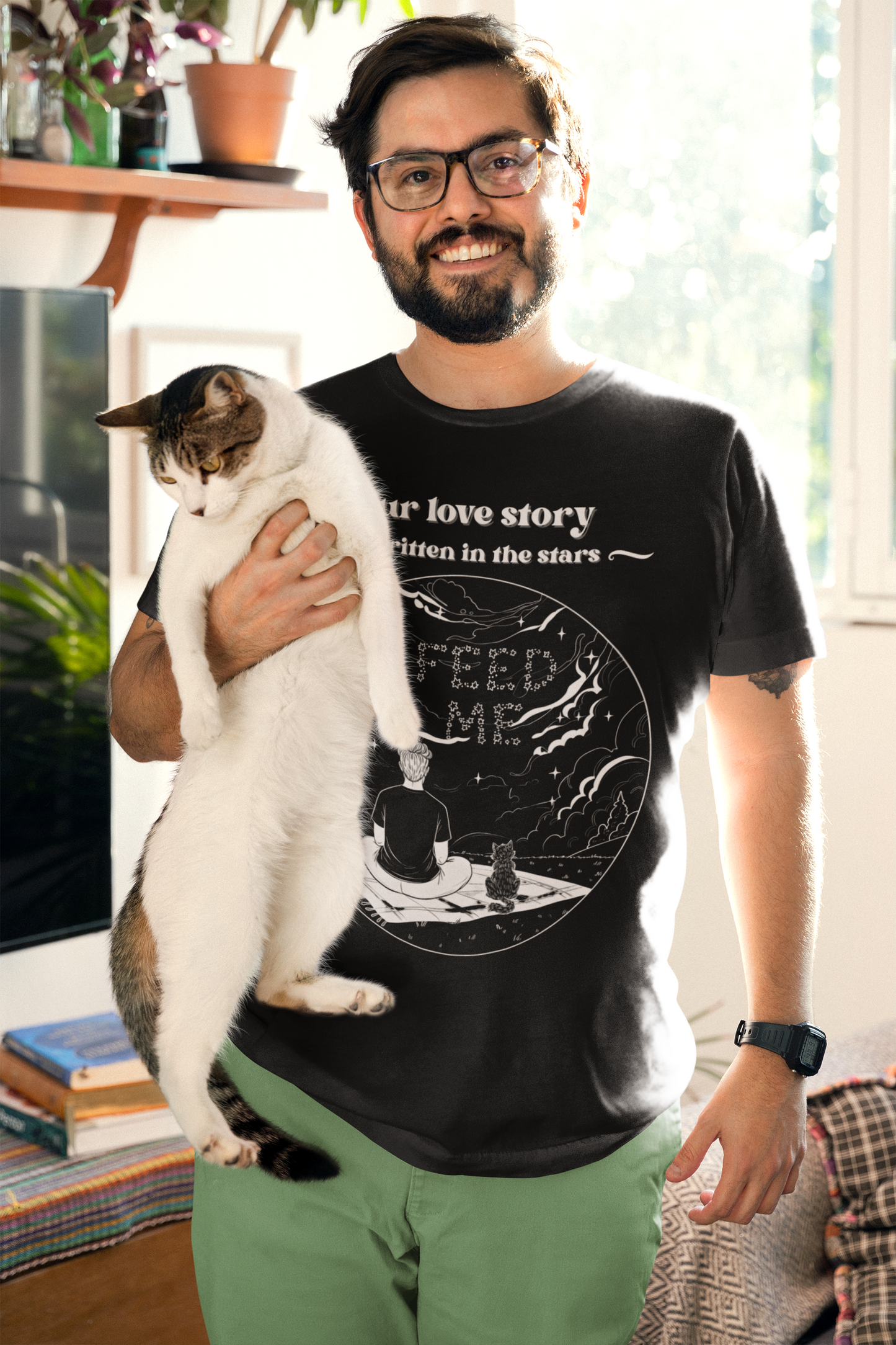 Our Love Story Cat Dad T-Shirt - For the Cat Dad Who Gets It (Unisex T-shirt)