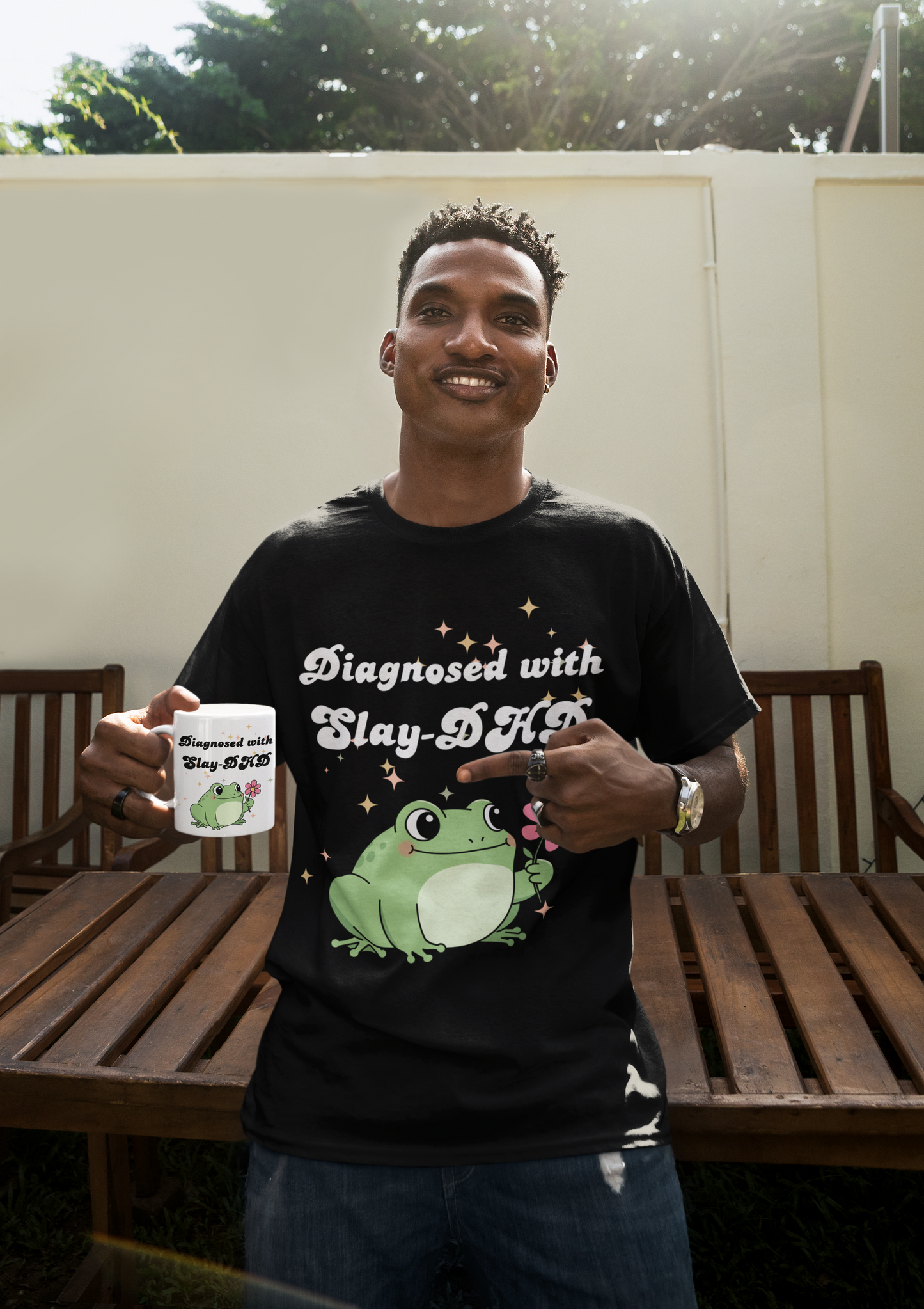 Diagnosed with Slay-DHD T-Shirt | Funny ADHD Shirt | Cute Frog Tee | Sassy Unisex Graphic T-Shirt | Gift for ADHD Women | Mental Health Humor Shirt